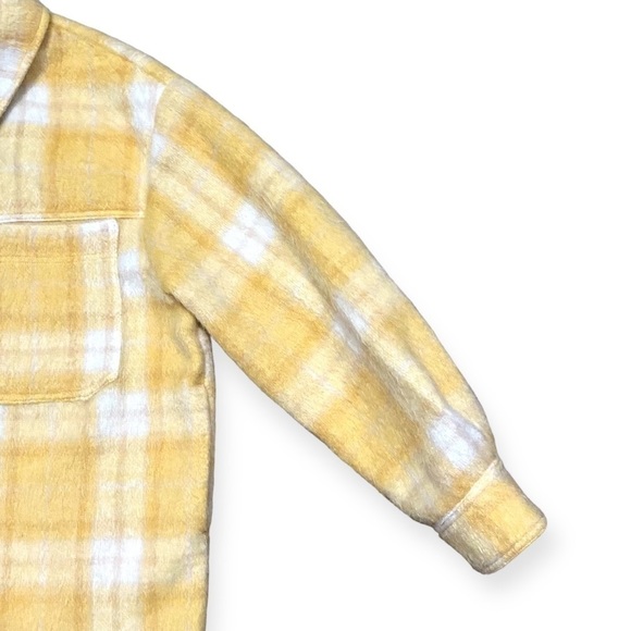 TOPSHOP Wool Overshirt Shacket In Yellow Plaid - Size 8-10 - Picture 10 of 13